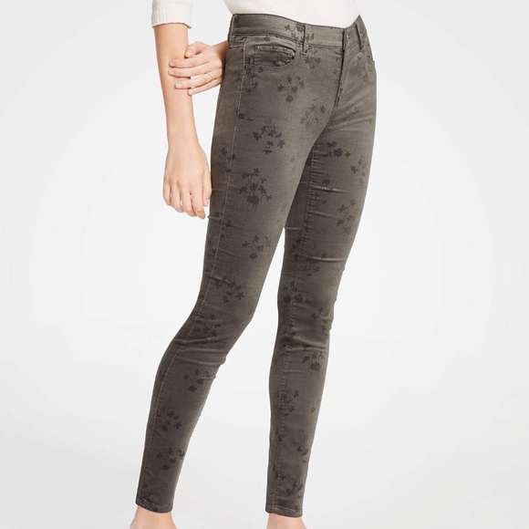 Ann Taylor Velvet Skinny Floral Jeans - Picture 1 of 6